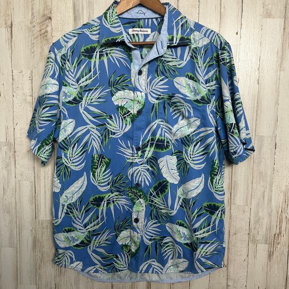 Tommy Bahama Other - Tommy Bahama Camp Shirt Silk Blend Medium Hawaiian Floral Vacation Travel EUC